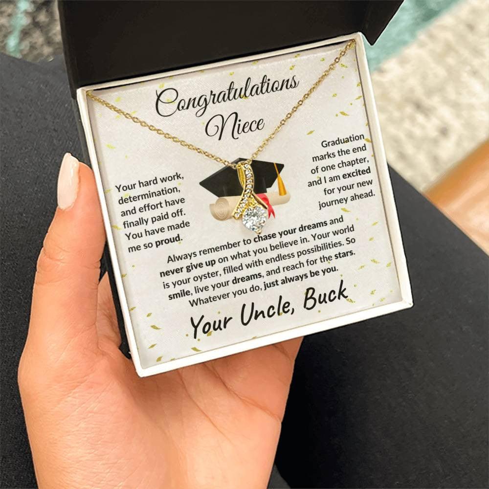 Niece Graduation Gift from Uncle Pendant Necklace - Mallard Moon Gift Shop
