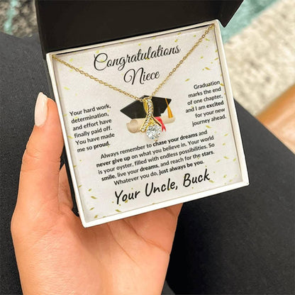 Niece Graduation Gift from Uncle Pendant Necklace - Mallard Moon Gift Shop