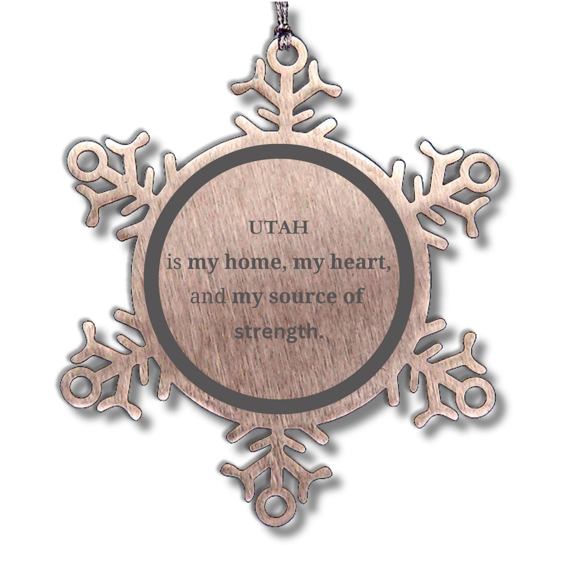 Utah is my home Gifts, Lovely Utah Birthday Christmas Snowflake Ornament For People from Utah, Men, Women, Friends