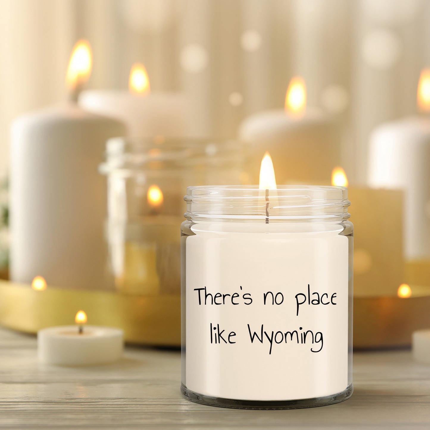 Wyoming's Best Kept Secret: 9oz Vanilla Soy Candle, There's No Place Like Wyoming - Mallard Moon Gift Shop