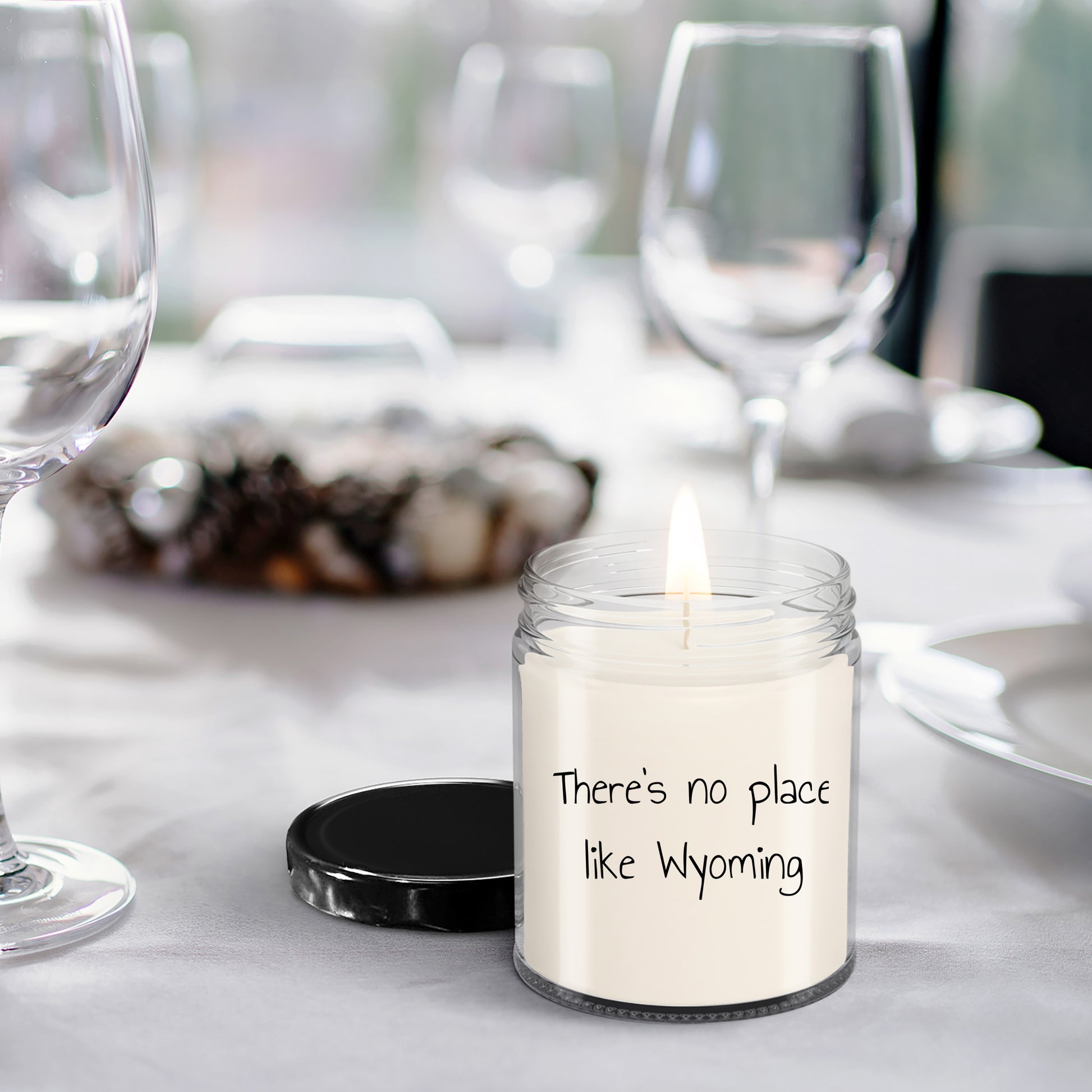 Wyoming's Best Kept Secret: 9oz Vanilla Soy Candle, There's No Place Like Wyoming - Mallard Moon Gift Shop