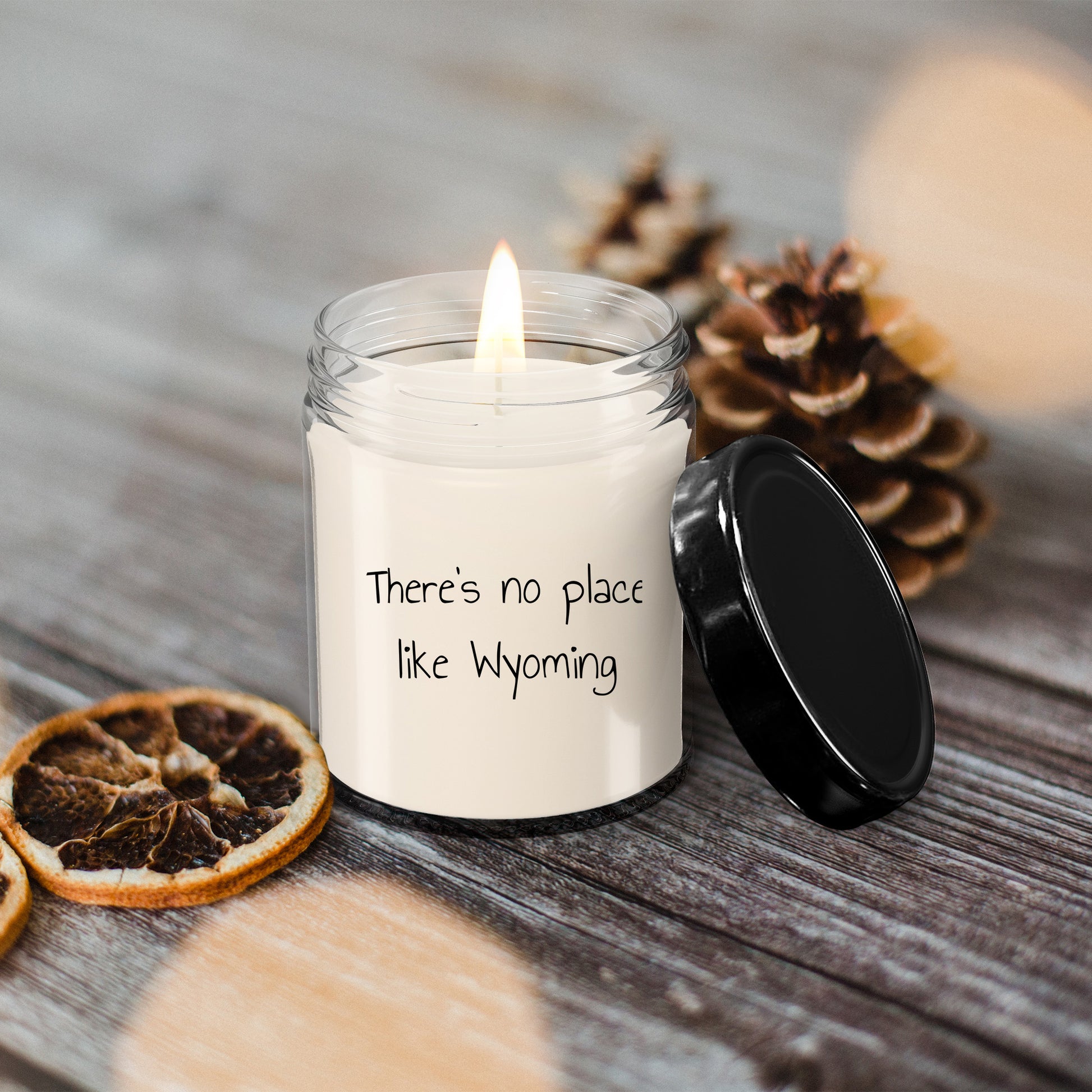 Wyoming's Best Kept Secret: 9oz Vanilla Soy Candle, There's No Place Like Wyoming - Mallard Moon Gift Shop