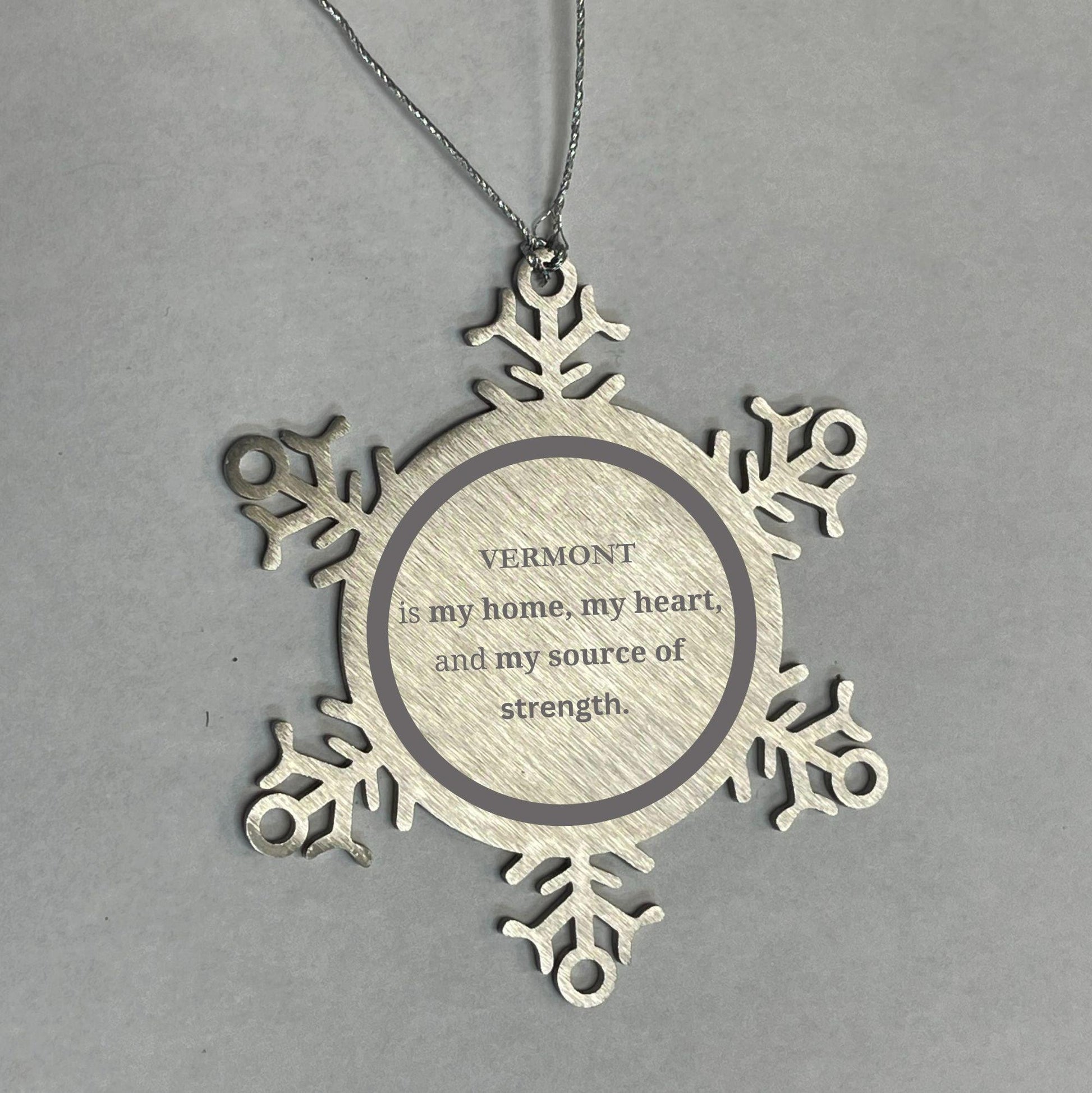 Vermont is my home Gifts, Lovely Vermont Birthday Christmas Snowflake Ornament For People from Vermont, Men, Women, Friends