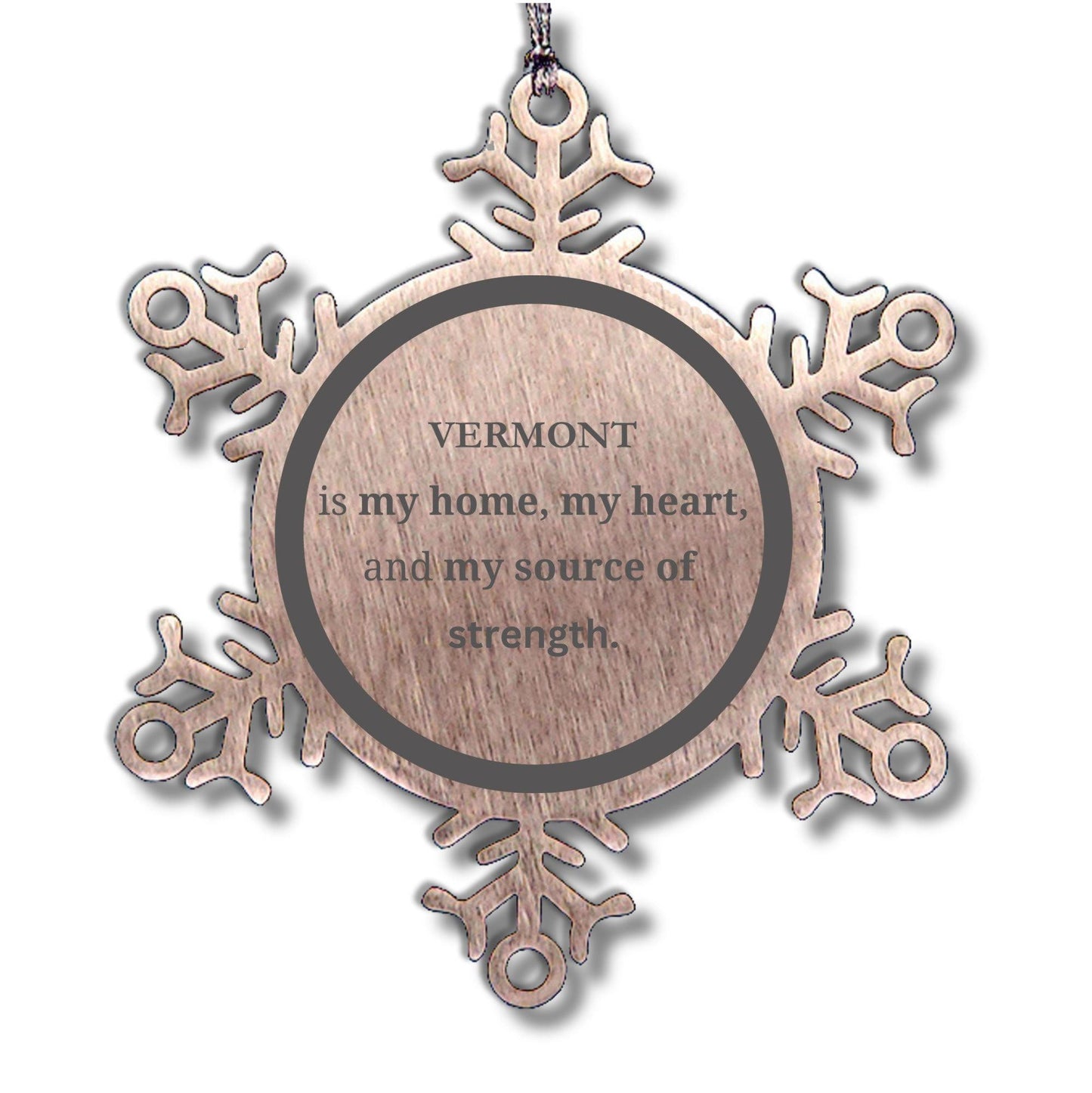 Vermont is my home Gifts, Lovely Vermont Birthday Christmas Snowflake Ornament For People from Vermont, Men, Women, Friends