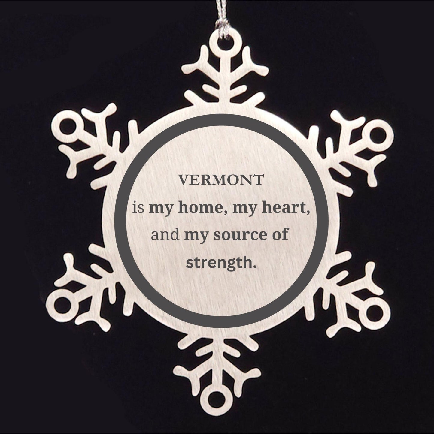 Vermont is my home Gifts, Lovely Vermont Birthday Christmas Snowflake Ornament For People from Vermont, Men, Women, Friends