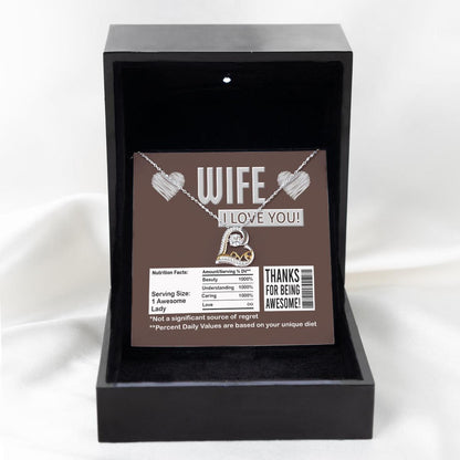 Wife Funny Nutrition Facts Love Heart Pendant Necklace Wedding Anniversary Birthday Valentine Gift From Husband - Mallard Moon Gift Shop