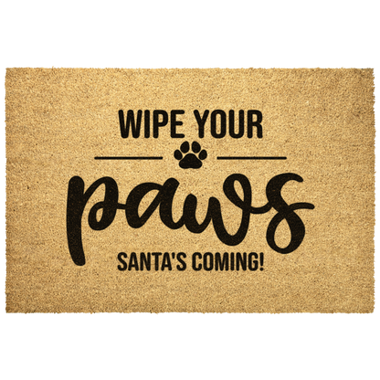 Wipe_Your_Paws__Santas_Coming_Chr_Outdoor_Mat_Main_Mockup.png
