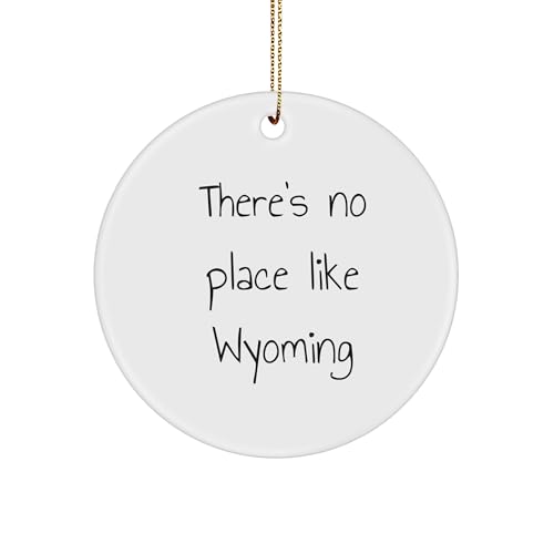 Wyoming Circle Ornament Gifts for Friends from Wyoming, There's No Place Like Wyoming Christmas Ornament