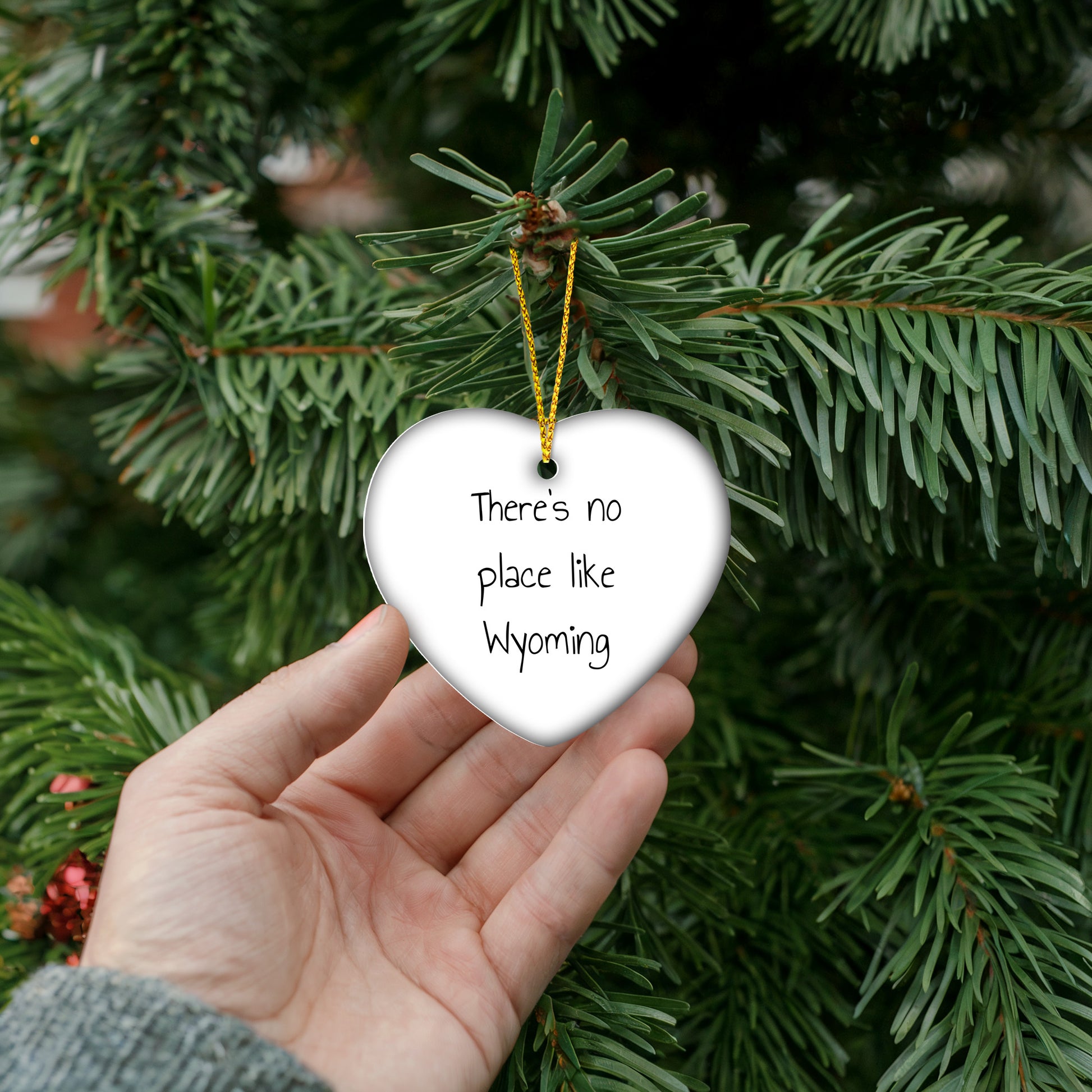 Wyoming Heart Ornament- 'There's No Place Like Wyoming', Christmas Gifts