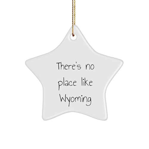 Wyoming Star Ornament, Funny There's No Place Like Wyoming Gifts for Christmas