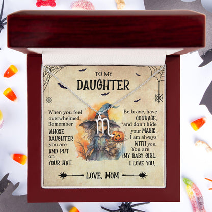 Daughter Halloween Inspired Zodiac Necklace - Put Your Hat On and Don't Hide Your Magic - Mallard Moon Gift Shop