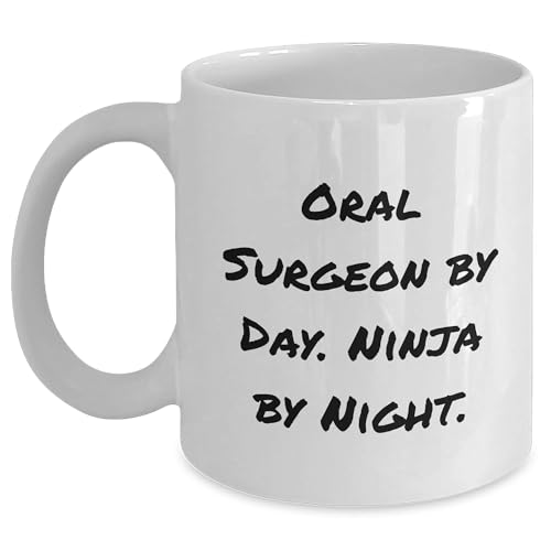 Spring Pet Products Oral Surgeon By Day. Ninja By Night. Gifts from Friends for Oral Surgeon White Coffee Mug, 11oz or 15oz Capacity, Ceramic, Microwave and Dishwasher Safe this Christmas - Mallard Moon Gift Shop