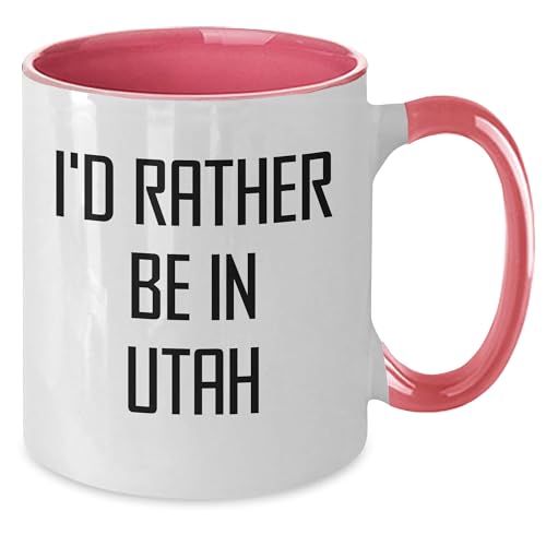 I'd Rather Be in Utah – Funny Two-Tone Coffee Mug Gift for Utah Lovers, Travelers, and Locals – Great Souvenir or Relocation Present - Mallard Moon Gift Shop