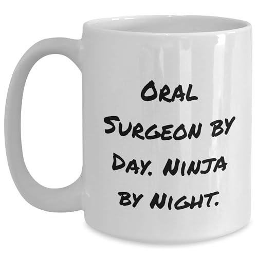 Spring Pet Products Oral Surgeon By Day. Ninja By Night. Gifts from Friends for Oral Surgeon White Coffee Mug, 11oz or 15oz Capacity, Ceramic, Microwave and Dishwasher Safe this Christmas - Mallard Moon Gift Shop