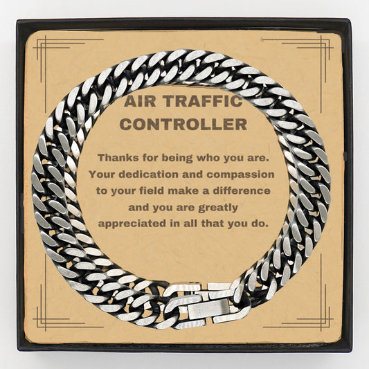 Air Traffic Controller Cuban Link Chain Bracelet – A Bold Statement of Appreciation - Mallard Moon Gift Shop