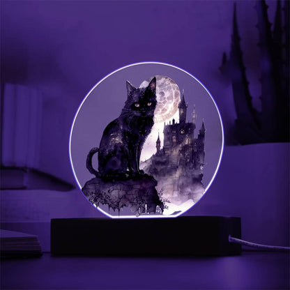 All Hallow's Cat: Black Silhouette Acrylic Decor - Mallard Moon Gift Shop