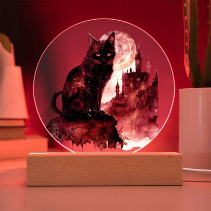 All Hallow's Cat: Black Silhouette Acrylic Decor - Mallard Moon Gift Shop