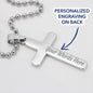 To My Son – Personalized Cross Necklace from Mom | Stainless Steel Faith Pendant with Engraved Back and Message Card - Mallard Moon Gift Shop