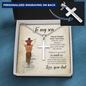To My Son – Personalized Cross Necklace from Dad | Engraved Stainless Steel Faith Pendant Gift for Son - Mallard Moon Gift Shop