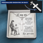 To My Son – Personalized Cross Necklace from Mom | Stainless Steel Faith Pendant with Engraved Back and Message Card - Mallard Moon Gift Shop