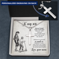 To My Son – Personalized Cross Necklace from Mom | Stainless Steel Faith Pendant with Engraved Back and Message Card - Mallard Moon Gift Shop