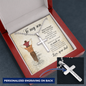 To My Son – Personalized Cross Necklace from Dad | Engraved Stainless Steel Faith Pendant Gift for Son - Mallard Moon Gift Shop