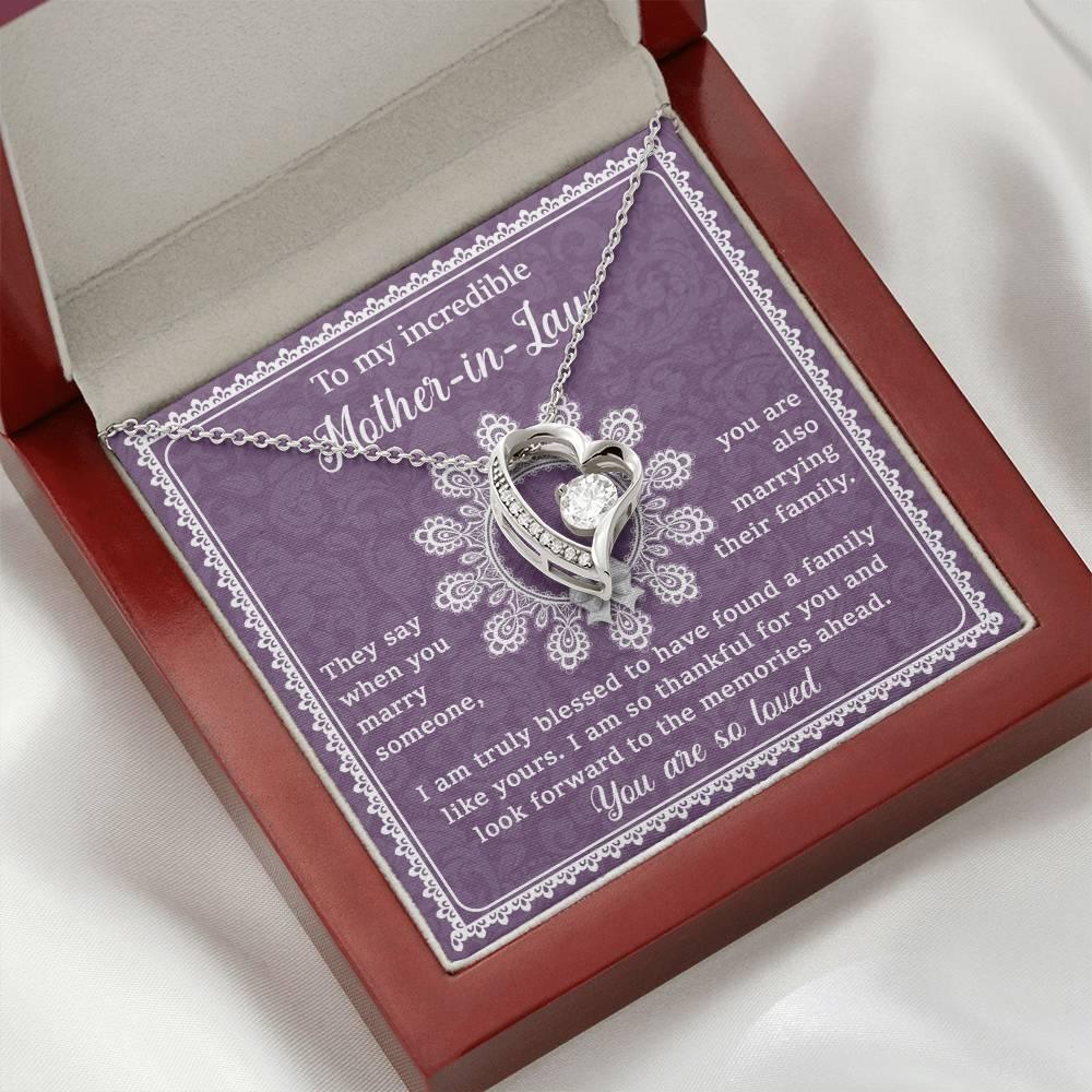 Mother-in-Law Gift I am Truly Blessed for the Memories Ahead Heart Pendant Necklace - Mallard Moon Gift Shop