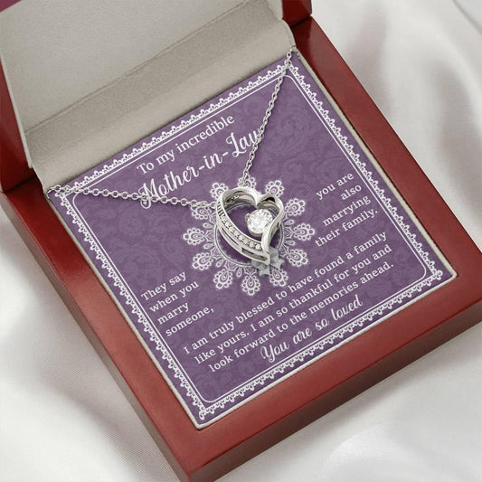 Mother-in-Law Gift I am Truly Blessed for the Memories Ahead Heart Pendant Necklace - Mallard Moon Gift Shop