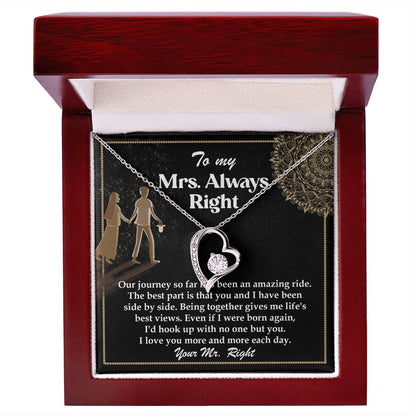 Romantic Gift for Wife - Our Journey has been an Amazing Ride - Forever Love Heart Pendant Necklace - Mallard Moon Gift Shop