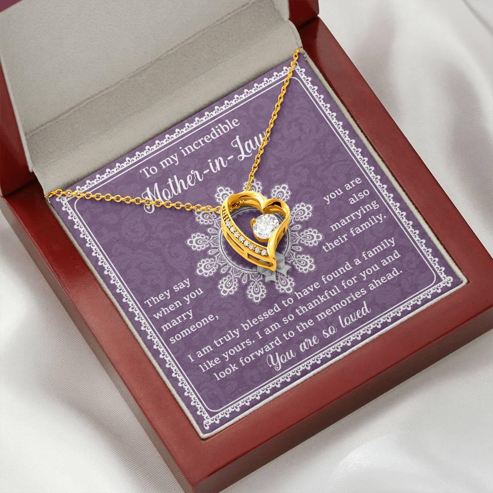 Mother-in-Law Gift I am Truly Blessed for the Memories Ahead Heart Pendant Necklace - Mallard Moon Gift Shop