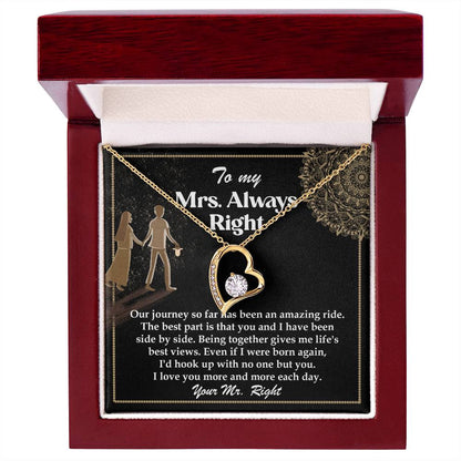 Romantic Gift for Wife - Our Journey has been an Amazing Ride - Forever Love Heart Pendant Necklace - Mallard Moon Gift Shop