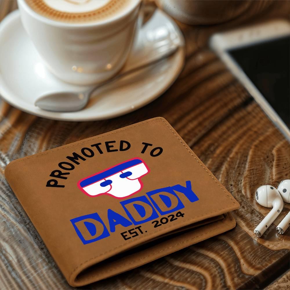 Promoted to Daddy 2024 Leather Wallet - Mallard Moon Gift Shop