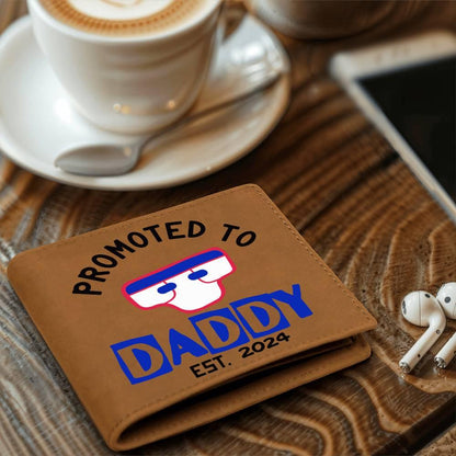 Promoted to Daddy 2024 Leather Wallet - Mallard Moon Gift Shop