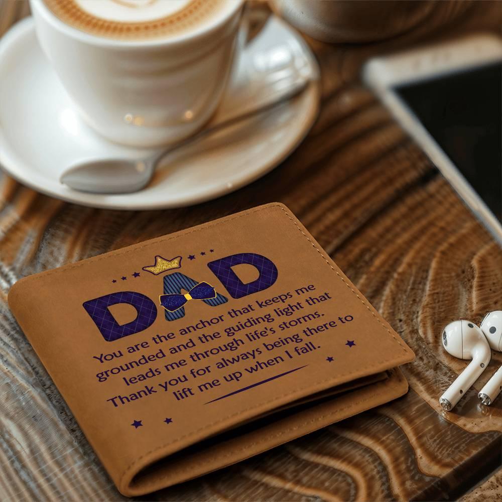 Gift for Dad You Are the Anchor Genuine Cowhide Leather Wallet - Mallard Moon Gift Shop