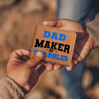 DAD - Maker of the Rules Personalized Leather Wallet - Mallard Moon Gift Shop