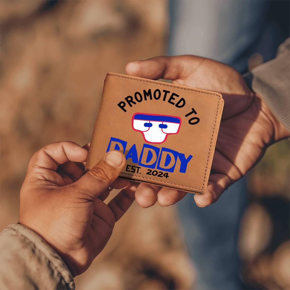 Promoted to Daddy 2024 Leather Wallet - Mallard Moon Gift Shop