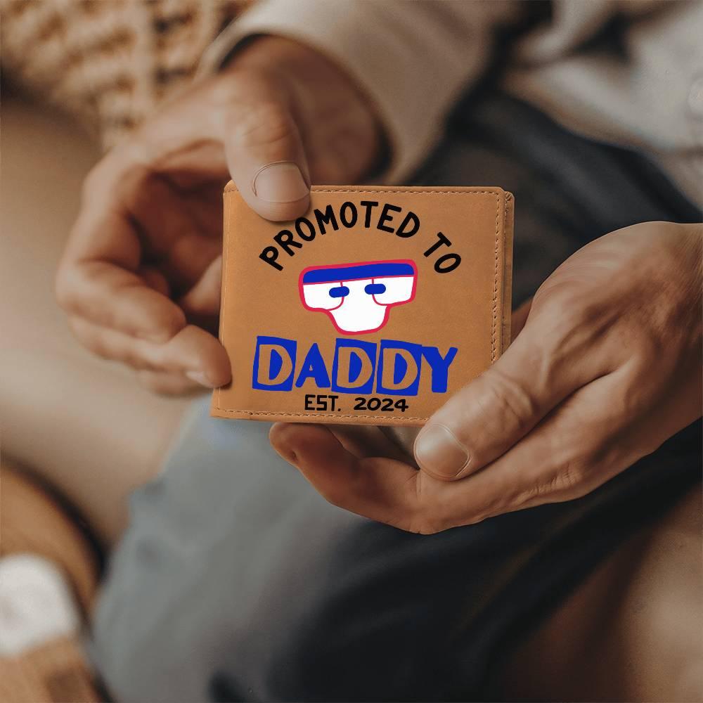 Promoted to Daddy 2024 Leather Wallet - Mallard Moon Gift Shop