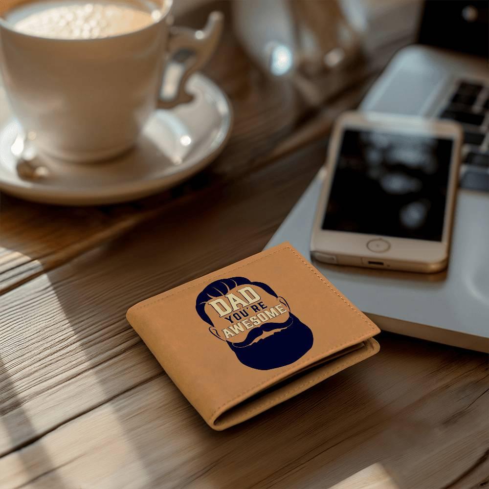 Gift for Dad - You Are Awesome Genuine Cowhide Leather Wallet - Mallard Moon Gift Shop