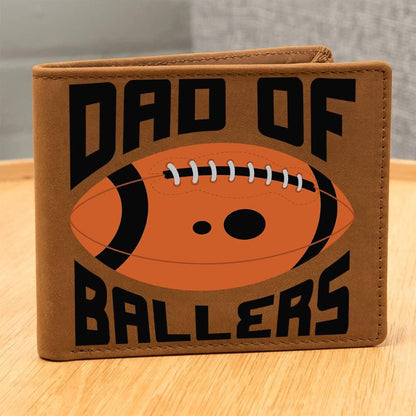 Dad of Ballers Leather Wallet - Mallard Moon Gift Shop