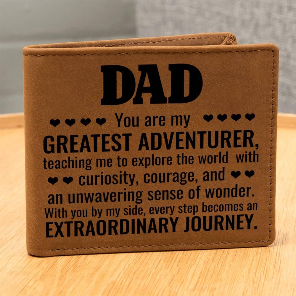 Gift for Dad You Are My Greatest Adventurer Leather Wallet - Mallard Moon Gift Shop