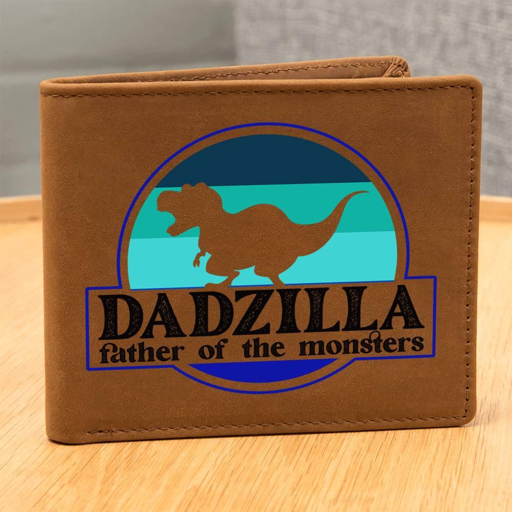 Dadzilla Leather Wallet Gift for Father - Mallard Moon Gift Shop