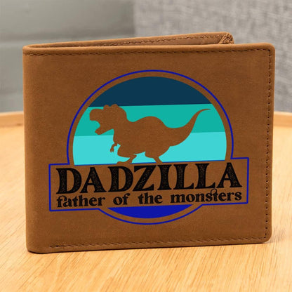 Dadzilla Leather Wallet Gift for Father - Mallard Moon Gift Shop