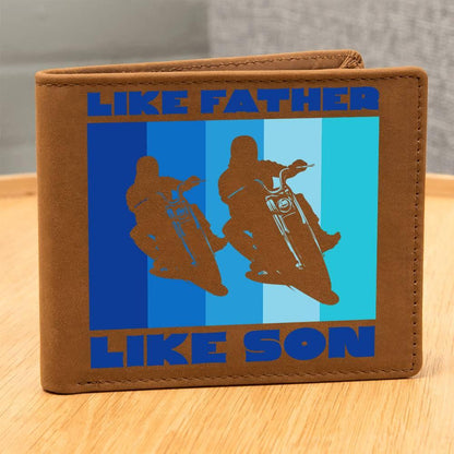 Like Father Like Son Motorcycle Leather Wallet - Mallard Moon Gift Shop