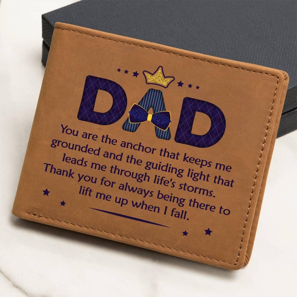 Gift for Dad You Are the Anchor Genuine Cowhide Leather Wallet - Mallard Moon Gift Shop
