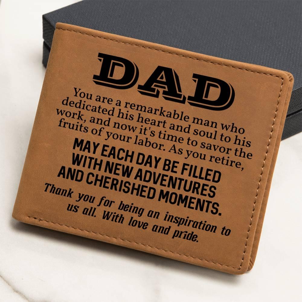 Dad Retirement Gift Leather Wallet - Mallard Moon Gift Shop