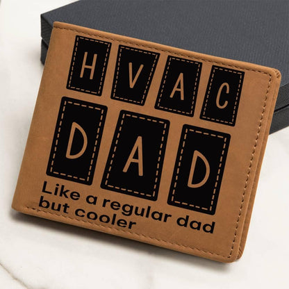 Dad Gift - HVAC Dad Like a Regular Dad But Cooler Leather Wallet - Mallard Moon Gift Shop