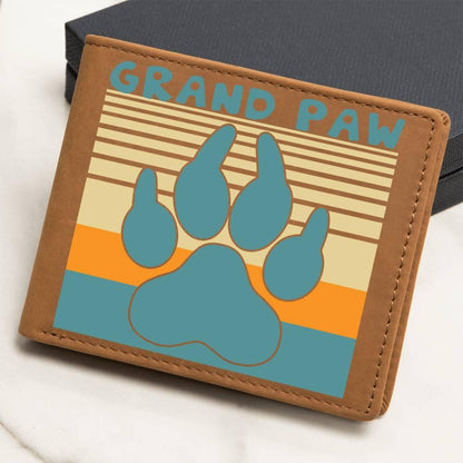 Grand Paw Leather Wallet Gift for Grandfather - Mallard Moon Gift Shop