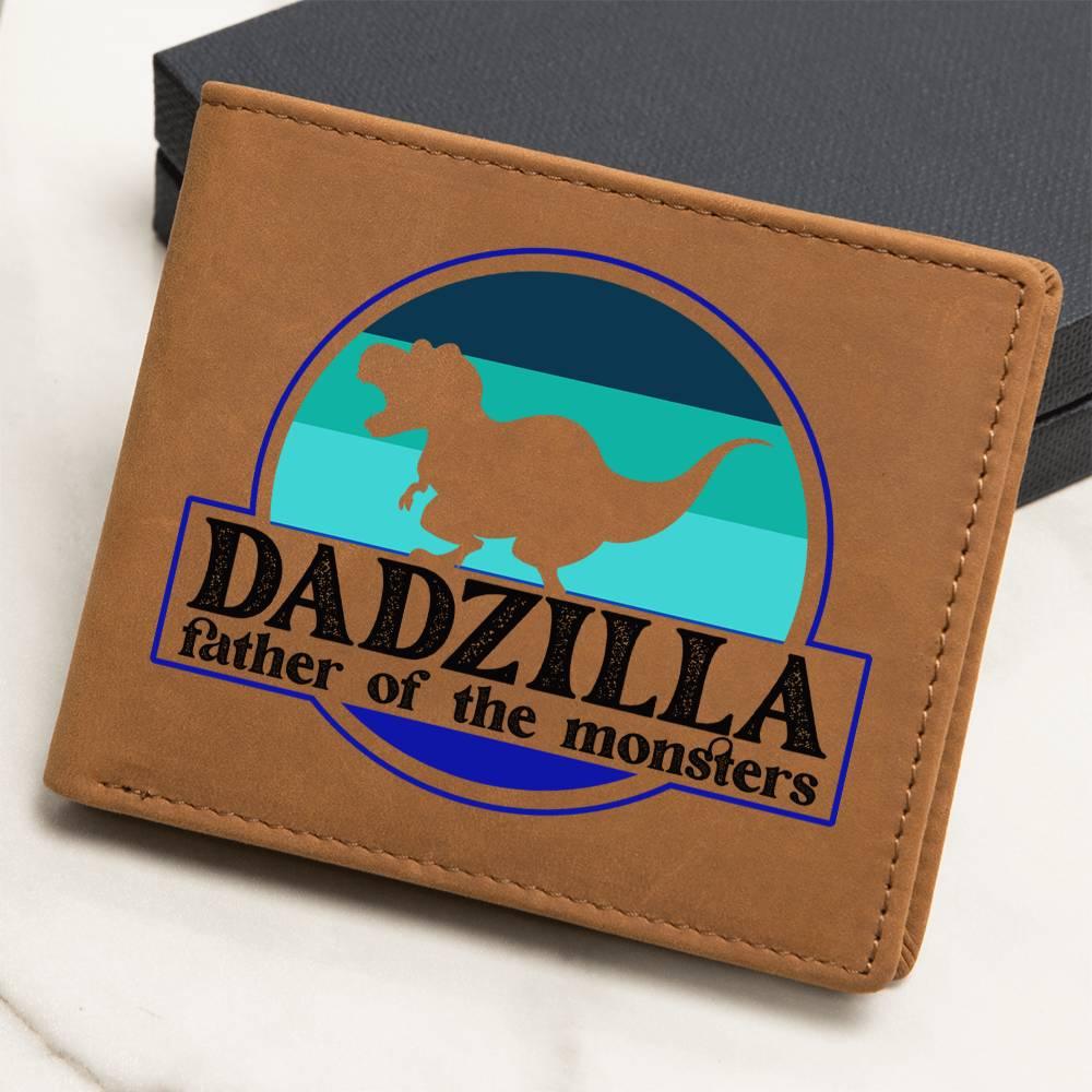 Dadzilla Leather Wallet Gift for Father - Mallard Moon Gift Shop