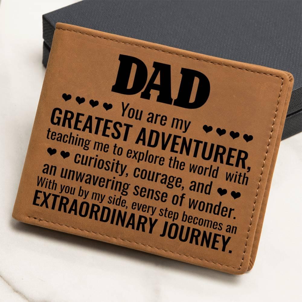 Gift for Dad You Are My Greatest Adventurer Leather Wallet - Mallard Moon Gift Shop
