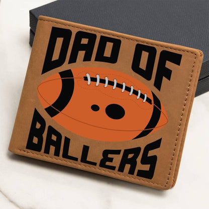 Dad of Ballers Leather Wallet - Mallard Moon Gift Shop